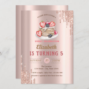 Invitation Pancakes, Rose Gold Drivers Anniversaire