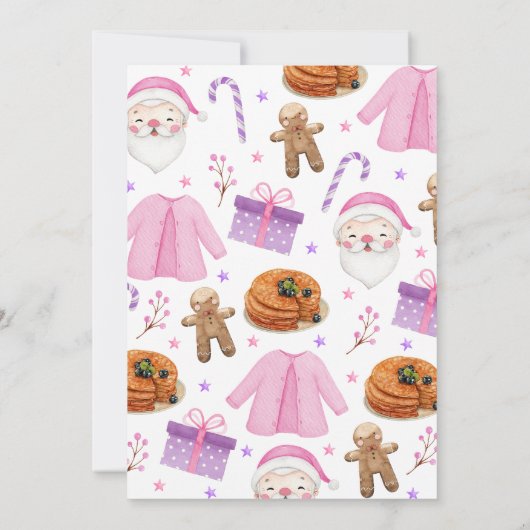 Invitation Pancakes rose violet et pyjamas Anniversaire (Dos)