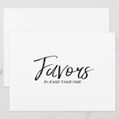 Invitation Pancarte "Cadeaux de Mariage" | Lettre Élégante Ma (Devant / Derrière)