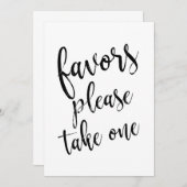 Invitation Pancarte de cadeaux abordables 'Servez-vous' (Devant / Derrière)