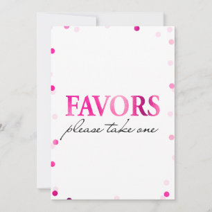 Invitation Pancarte de cadeaux de mariage Confettis rose ma