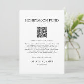 Invitation Pancarte de code QR pour cagnotte de lune de miel (Debout devant)
