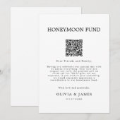 Invitation Pancarte de code QR pour cagnotte de lune de miel (Devant / Derrière)