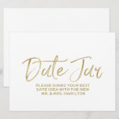 Invitation Pancarte de mariage au pot de dattes | Lettre doré (Devant / Derrière)