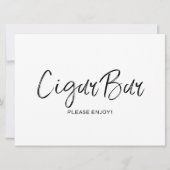 Invitation Pancarte de mariage "Bar cigare" | lettrage élégan (Devant)