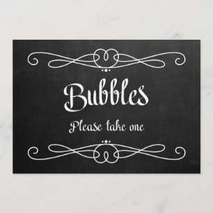 Invitation Pancarte de mariage "Bulles" sur tableau noir