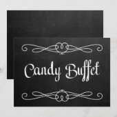 Invitation Pancarte de mariage "Candy Buffet" de style tablea (Devant / Derrière)