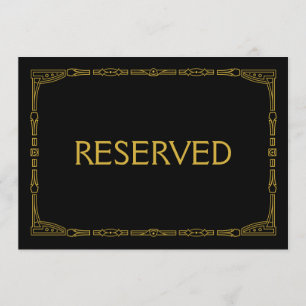 Invitation Pancarte de mariage de style Art déco "Réservé" en