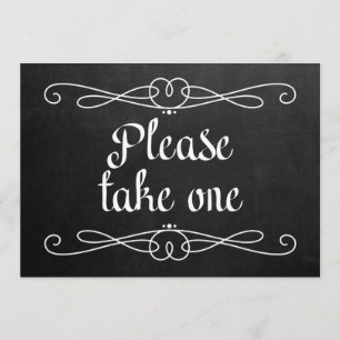 Invitation Pancarte de mariage de style tableau noir "Prenez-
