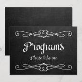 Invitation Pancarte de mariage de style tableau noir "Program (Devant / Derrière)