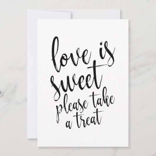Invitation Pancarte de Mariage Love is Sweet Affordable Weddi (Devant)