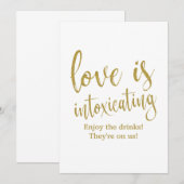 Invitation Pancarte de mariage or enivrant à prix abordable (Devant / Derrière)