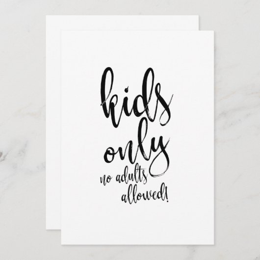 Invitation Pancarte de mariage pas chère calligraphiée pour t (Devant / Derrière)