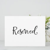 Invitation Pancarte de mariage "Réservé" | Calligraphie Rusti (Debout devant)