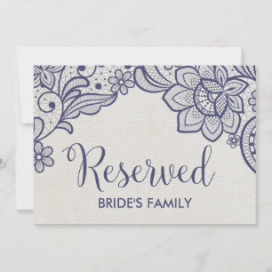 Invitation Pancarte de mariage réservée en jute et dentelle m