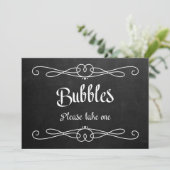 Invitation Pancarte de mariage sur ardoise "Bubbles" (Debout devant)