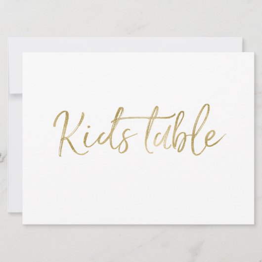 Invitation Pancarte de mariage "Table des enfants" | Lettres (Devant)