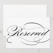Invitation Pancarte de places réservées pour réception de mar (Devant / Derrière)