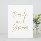 Invitation Pancarte de porte pour Chaise de Mariée et Marié,  (Debout devant)