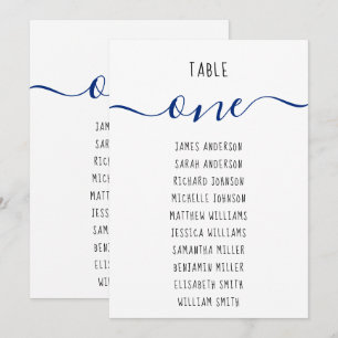 Invitation Pancarte de table 5x7 avec noms des invités & écri