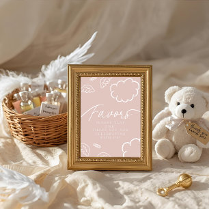 Invitation Pancarte de table de petits cadeaux rose Little Pi