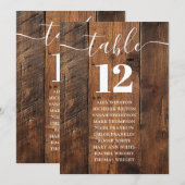 Invitation Pancarte de table en bois de grange rustique Boho (Devant / Derrière)