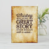 Invitation Pancarte de table en parchemin 5x7 Whisky Parce qu (Debout devant)
