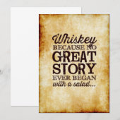 Invitation Pancarte de table en parchemin 5x7 Whisky Parce qu (Devant / Derrière)