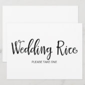 Invitation Pancarte de table pour le lancer de riz de départ  (Devant / Derrière)