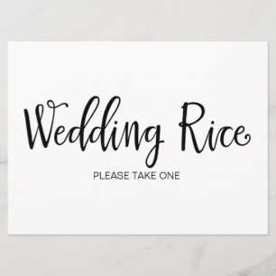 Invitation Pancarte de table pour le lancer de riz de départ 