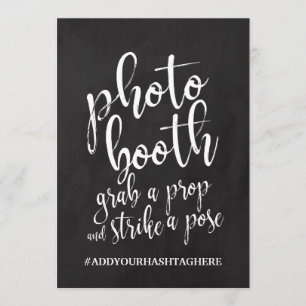 Invitation Pancarte de tableau noir à hashtag pour Photomaton
