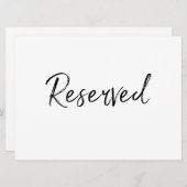 Invitation Pancarte "Réservé" | Lettres dessinées de style él (Devant / Derrière)