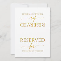 Pancarte Réservée Calligraphie Romantique - Faux F