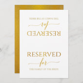 Invitation Pancarte Réservée Calligraphie Romantique - Faux F (Devant / Derrière)