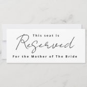 Invitation Pancarte réservée pour un mariage (Devant)