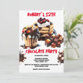 Invitation Pancartes glacées à la fête du chocolat garnitures (Debout devant)