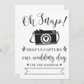 Invitation Pancréation de hashtag de mariage (Devant / Derrière)