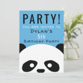 Invitation Panda Anniversaire Fête Enfants Rose Boys Invitati (Debout devant)