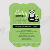 Invitation Panda Baby shower vert (Devant / Derrière)
