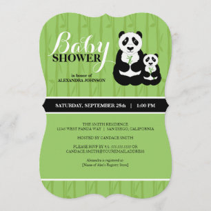 Invitation Panda Baby shower vert