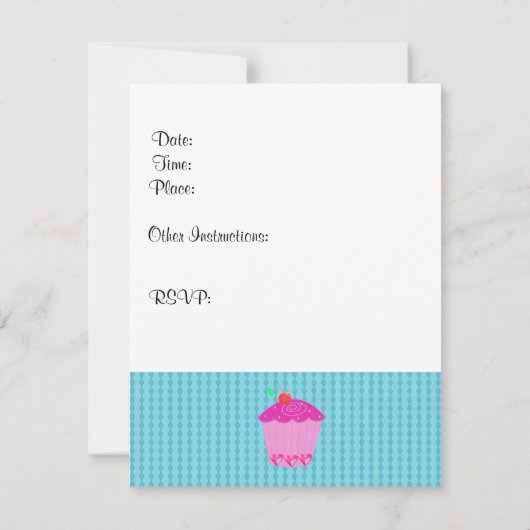 Invitation Panda Bear avec cupcakes Anniversaire Fête Invitat (Dos)