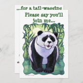 Invitation Panda Bear Party Centre (Devant / Derrière)