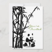 Invitation Panda Bears et Baby shower en bambou (Devant)