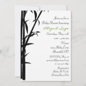 Invitation Panda Bears et Baby shower en bambou (Dos)