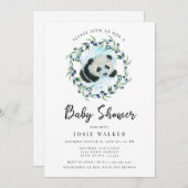Invitation Panda bébé, Baby shower (Devant / Derrière)