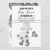 Invitation Panda bébé | BABY SHOWER (Devant / Derrière)
