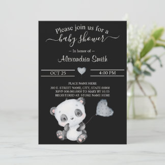 Invitation Panda bébé | Baby shower