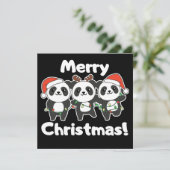 Invitation Panda Christmas Animaux Pandas Joyeux Noël Inv (Debout devant)