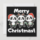 Invitation Panda Christmas Animaux Pandas Joyeux Noël Inv (Devant)