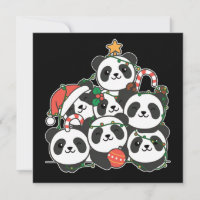 Panda Christmas Tree Drôle animal Christmas Invita